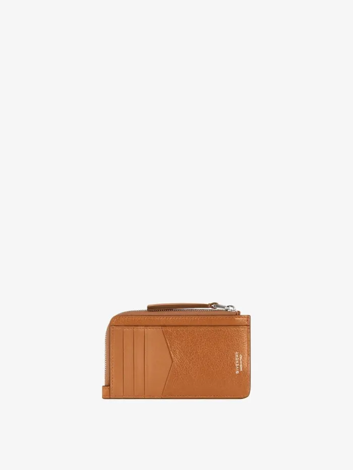 Voyou Zipped Card Holder In Leather Soft Tan Women Givenchy Wallets and Card Holders