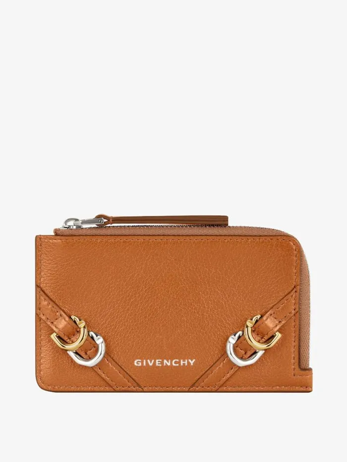 Voyou Zipped Card Holder In Leather Soft Tan Women Givenchy Wallets and Card Holders