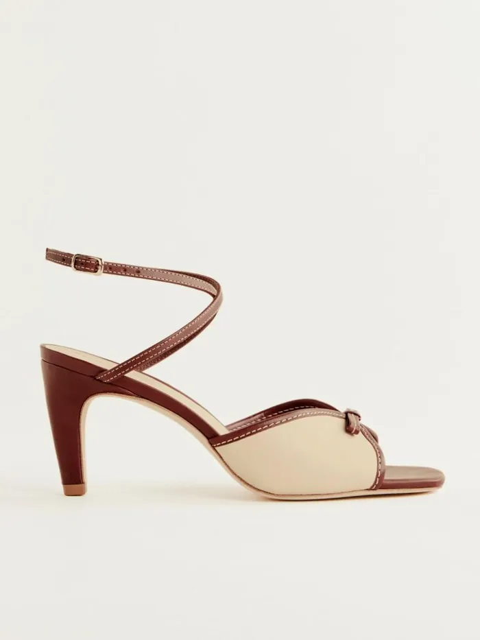 WeddingsShoes The Reformation Gene Heeled Sandal Almond Walnut