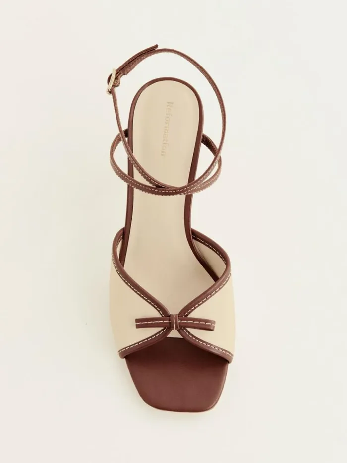 WeddingsShoes The Reformation Gene Heeled Sandal Almond Walnut