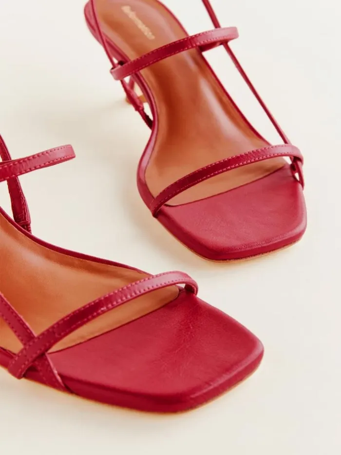 WeddingsShoes The Reformation Serenity Bare Sandal Scarlet