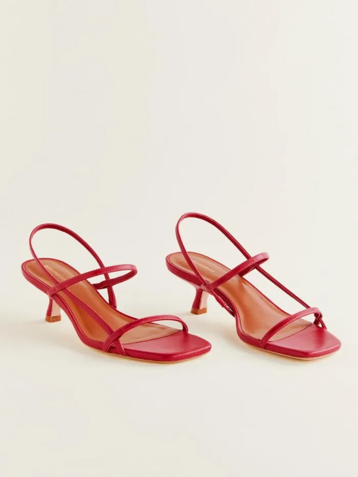 WeddingsShoes The Reformation Serenity Bare Sandal Scarlet