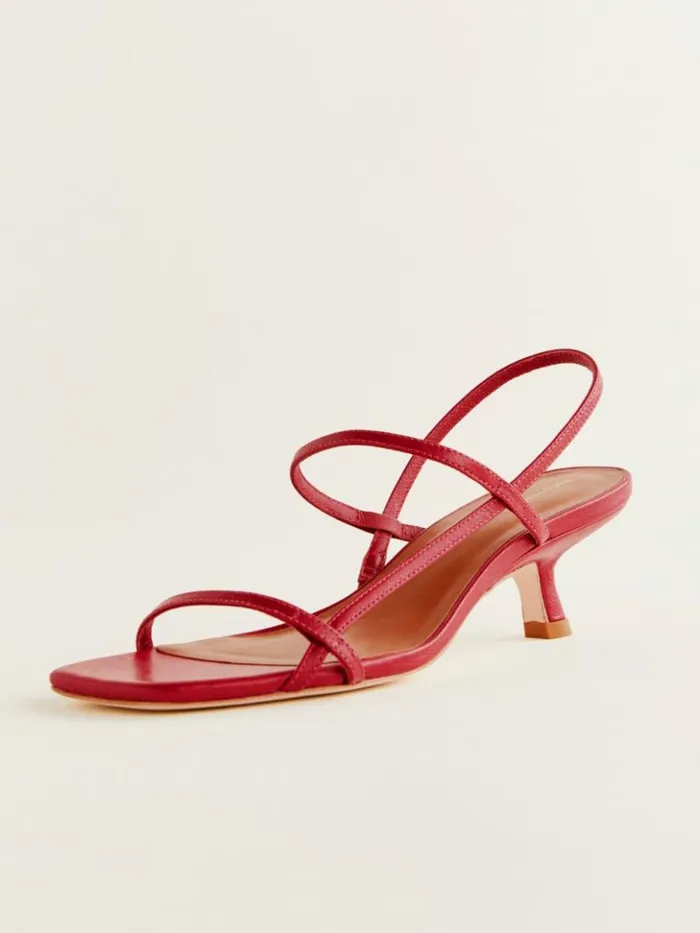 WeddingsShoes The Reformation Serenity Bare Sandal Scarlet