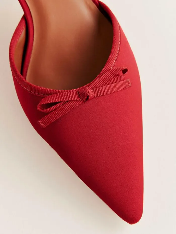 WeddingsShoes The Reformation Wade Kitten Heel Lipstick Satin