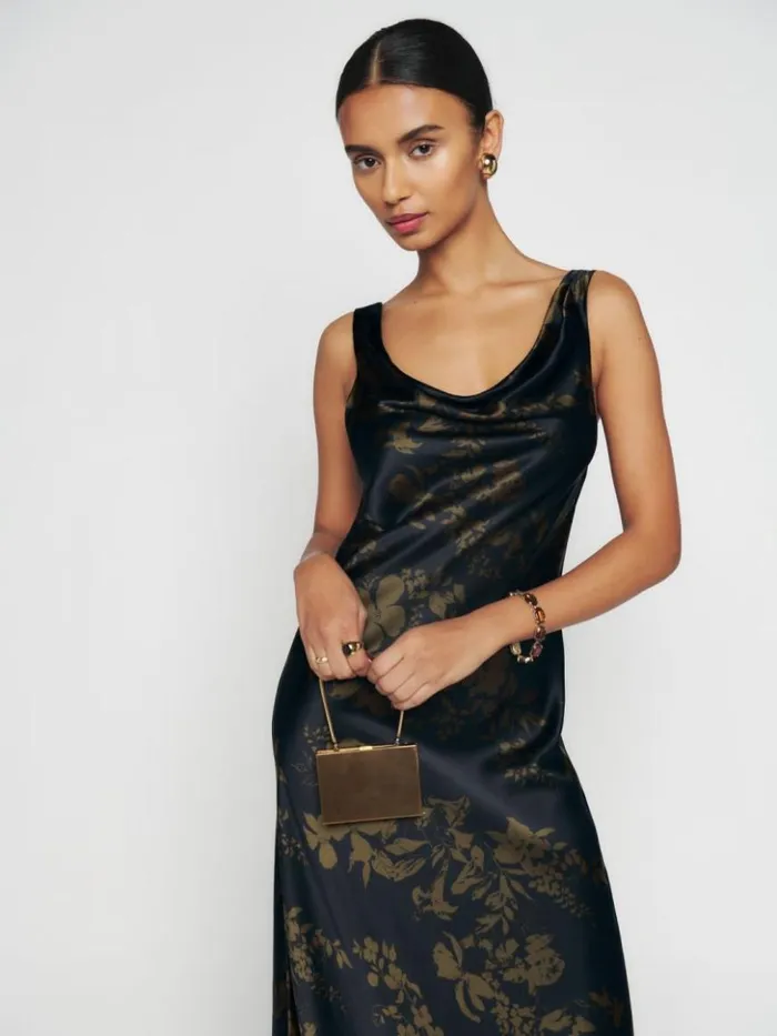 Weddings The Reformation Annabelle Silk Dress Night Garden