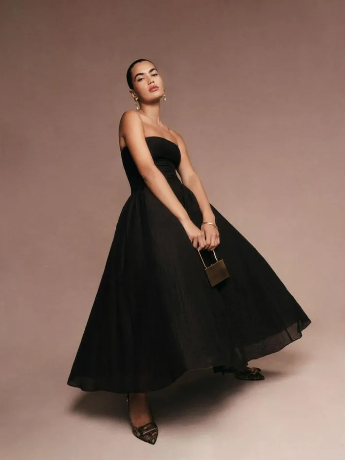 Weddings The Reformation Rosy Dress Black