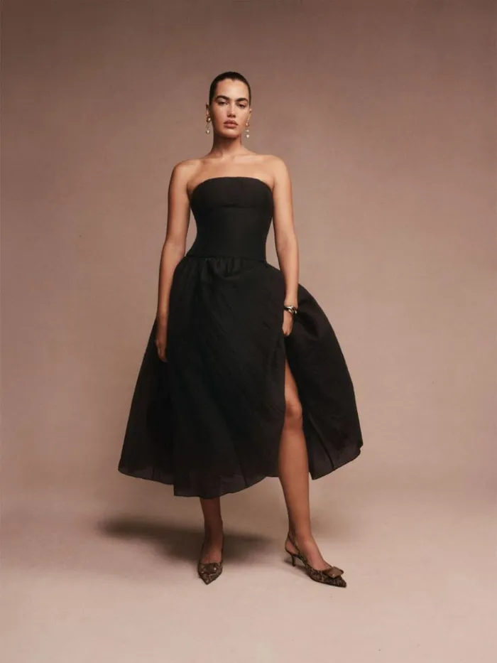 Weddings The Reformation Rosy Dress Black