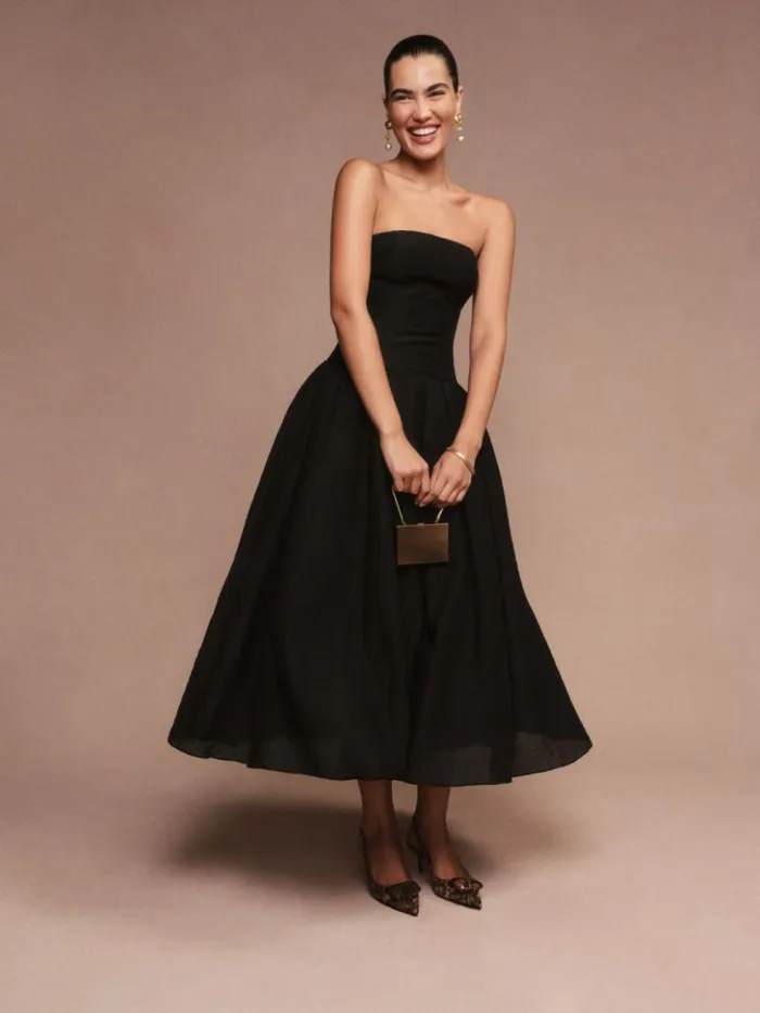 Weddings The Reformation Rosy Dress Black