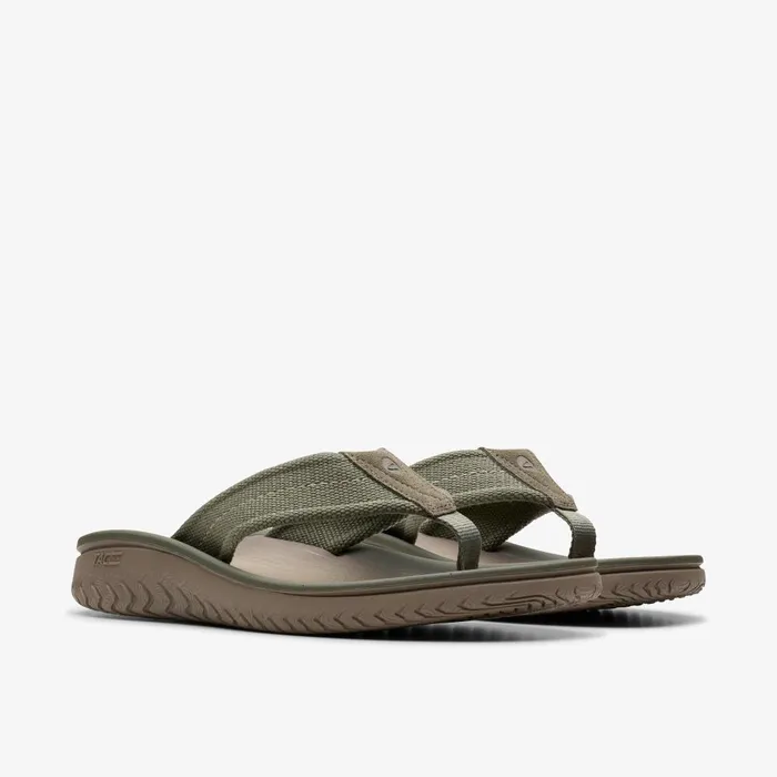 Wesley Belt Olive Men Clarks Sandals and Flip Flops