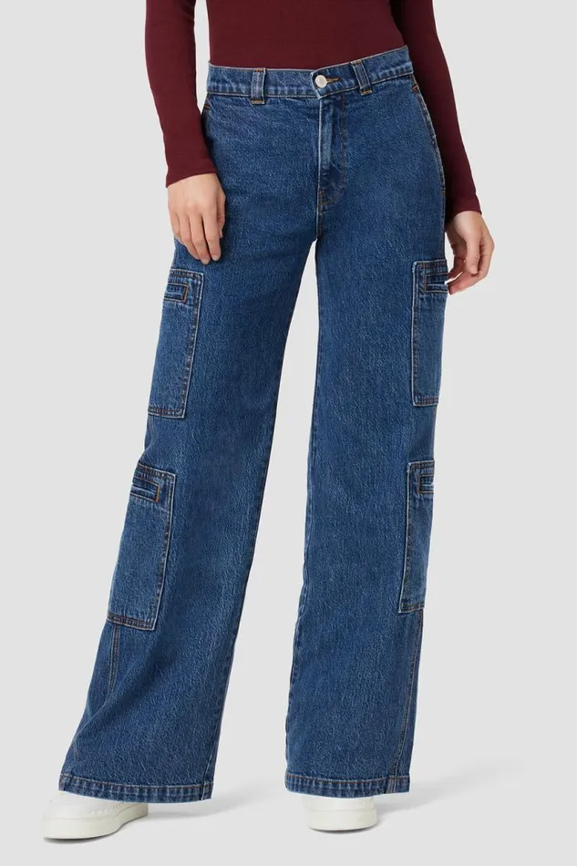 Wide Leg Women Hudson Jeans HighRise Welt Pocket Cargo Petite Pant Wonderland