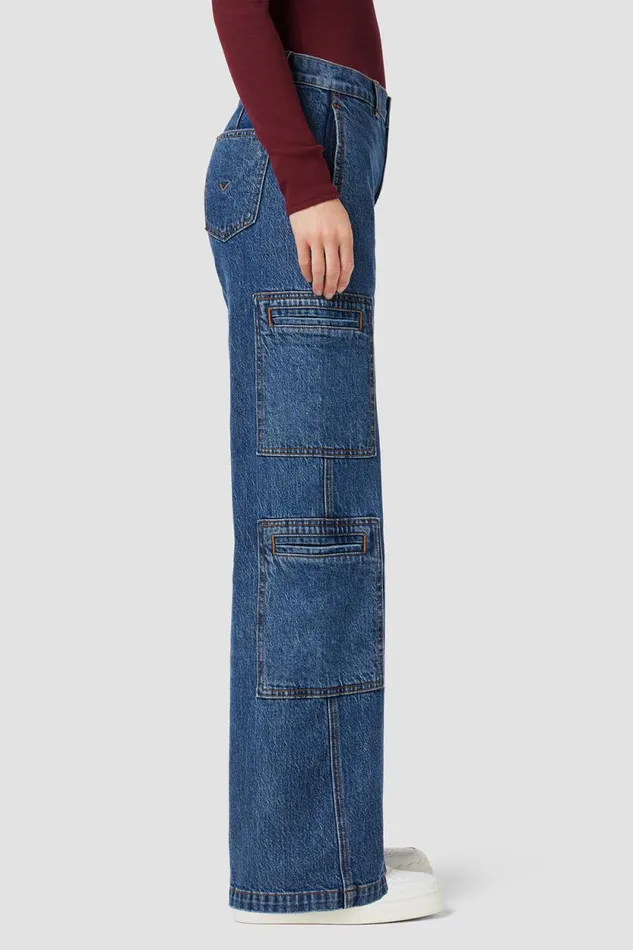 Wide Leg Women Hudson Jeans HighRise Welt Pocket Cargo Petite Pant Wonderland
