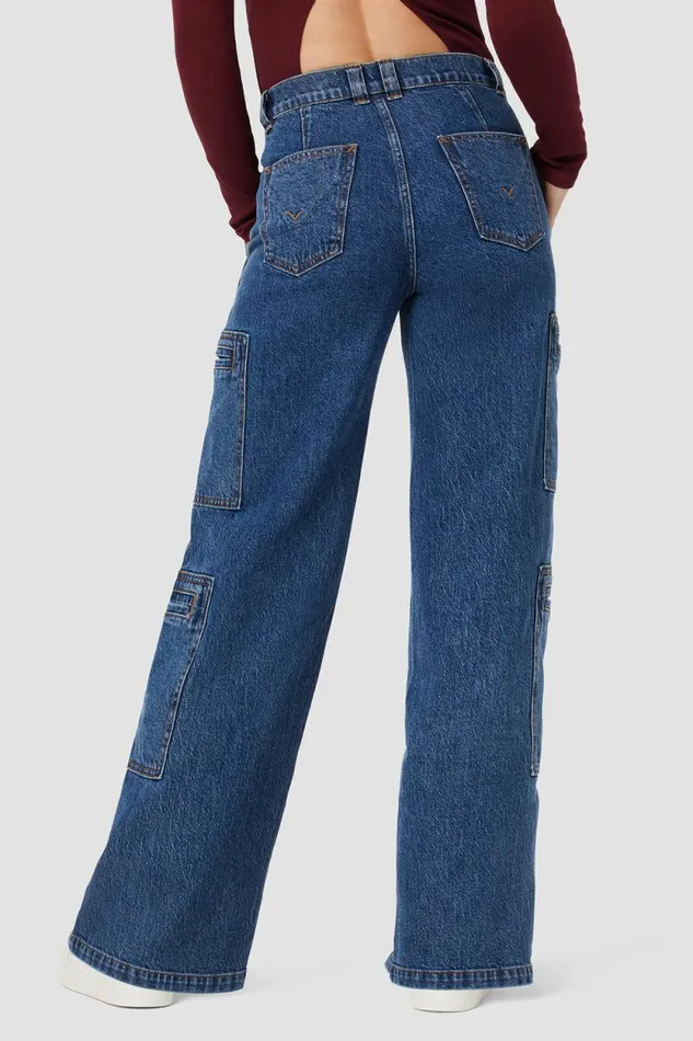 Wide Leg Women Hudson Jeans HighRise Welt Pocket Cargo Petite Pant Wonderland
