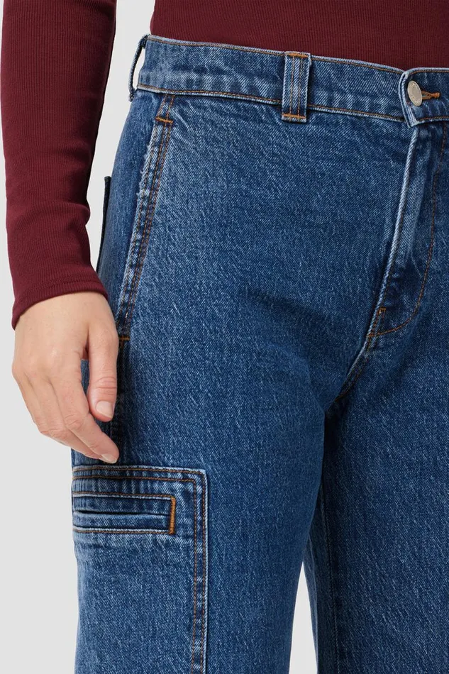 Wide Leg Women Hudson Jeans HighRise Welt Pocket Cargo Petite Pant Wonderland
