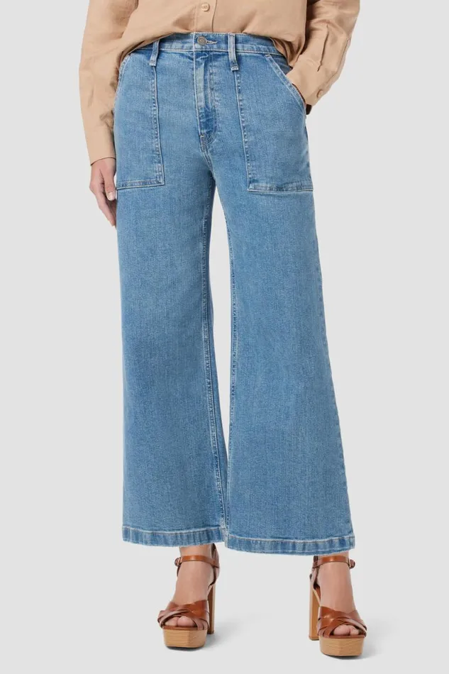 Wide Leg Women Hudson Jeans Jodie HighRise Wide Leg Crop Jean West Lake