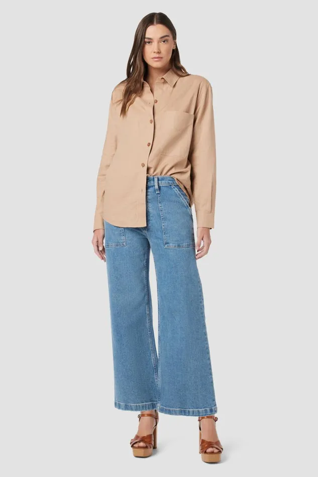 Wide Leg Women Hudson Jeans Jodie HighRise Wide Leg Crop Jean West Lake