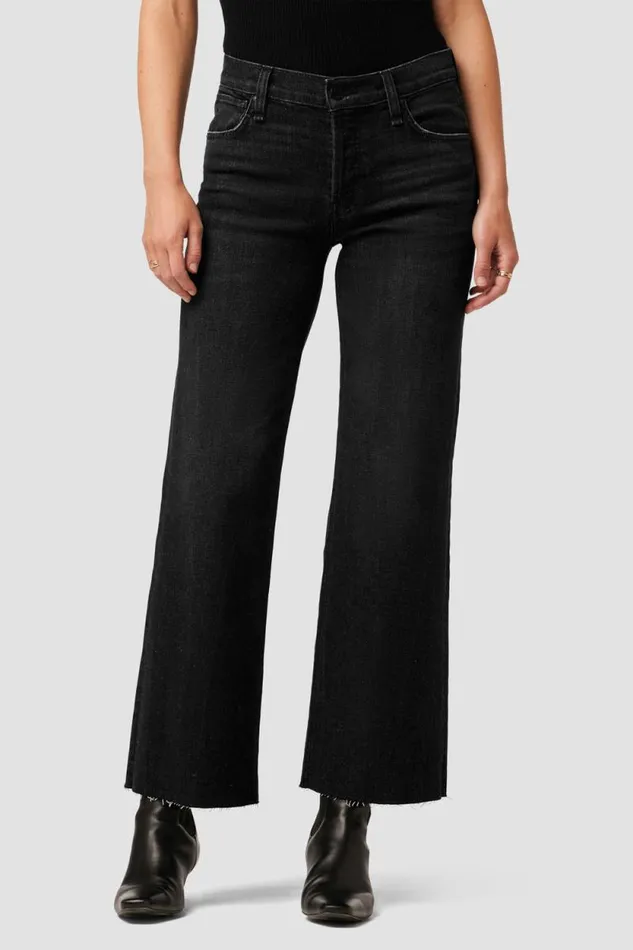 Wide Leg Women Hudson Jeans Rosie HighRise Wide Leg Ankle Jean Dark Raven