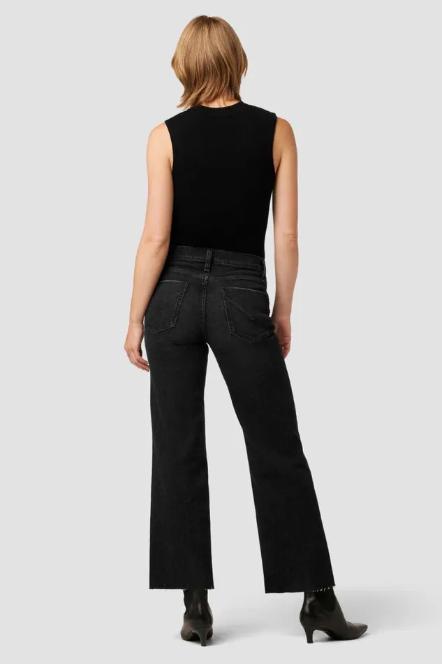 Wide Leg Women Hudson Jeans Rosie HighRise Wide Leg Ankle Jean Dark Raven