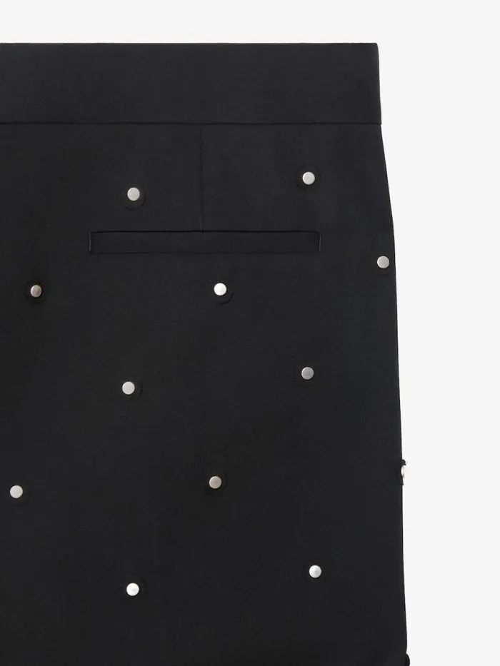 Wide Pants In Wool With Piping And Studs Black Men Givenchy Pants and Shorts