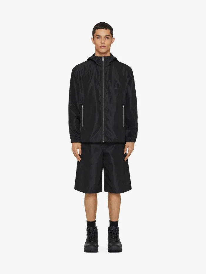 Windbreaker With 4g Detail Black Men Givenchy Coats and Jackets