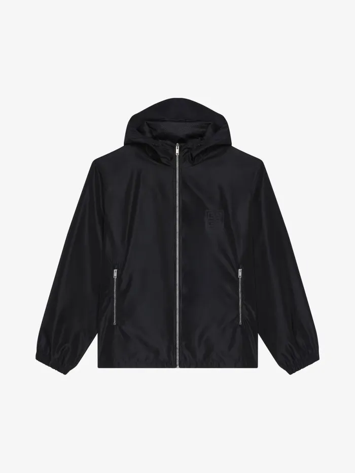 Windbreaker With 4g Detail Black Men Givenchy Coats and Jackets