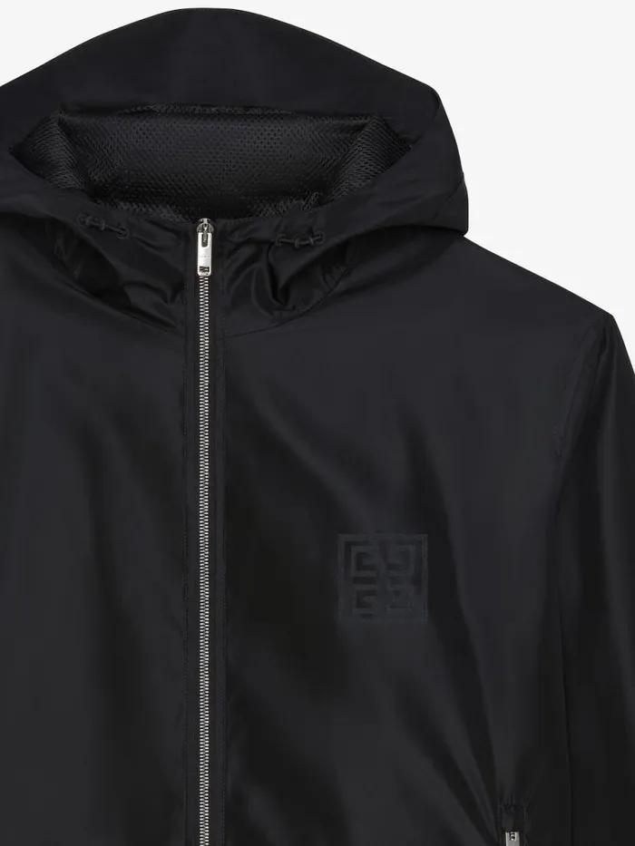 Windbreaker With 4g Detail Black Men Givenchy Coats and Jackets