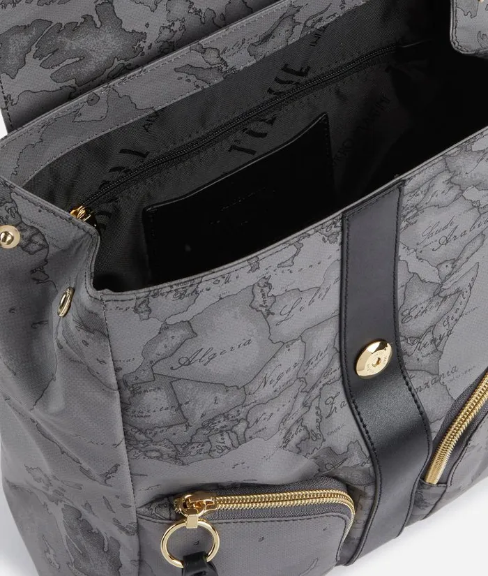 Woman Backpacks Bucket and Belt Bags Alviero Martini Social Soft Backpack Dark Grey