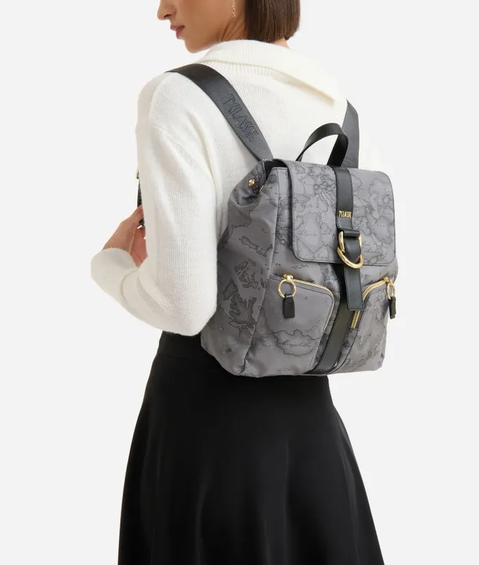 Woman Backpacks Bucket and Belt Bags Alviero Martini Social Soft Backpack Dark Grey