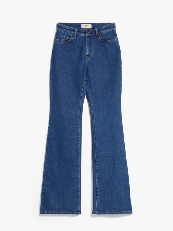 Woman Bell Bottom Denim Jeans Navy Maxmara Trousers