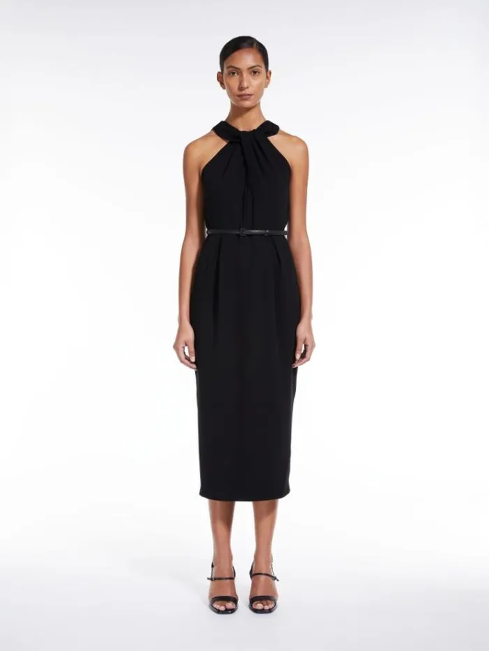 Woman Cady Dress With Pleats Black Maxmara Dresses