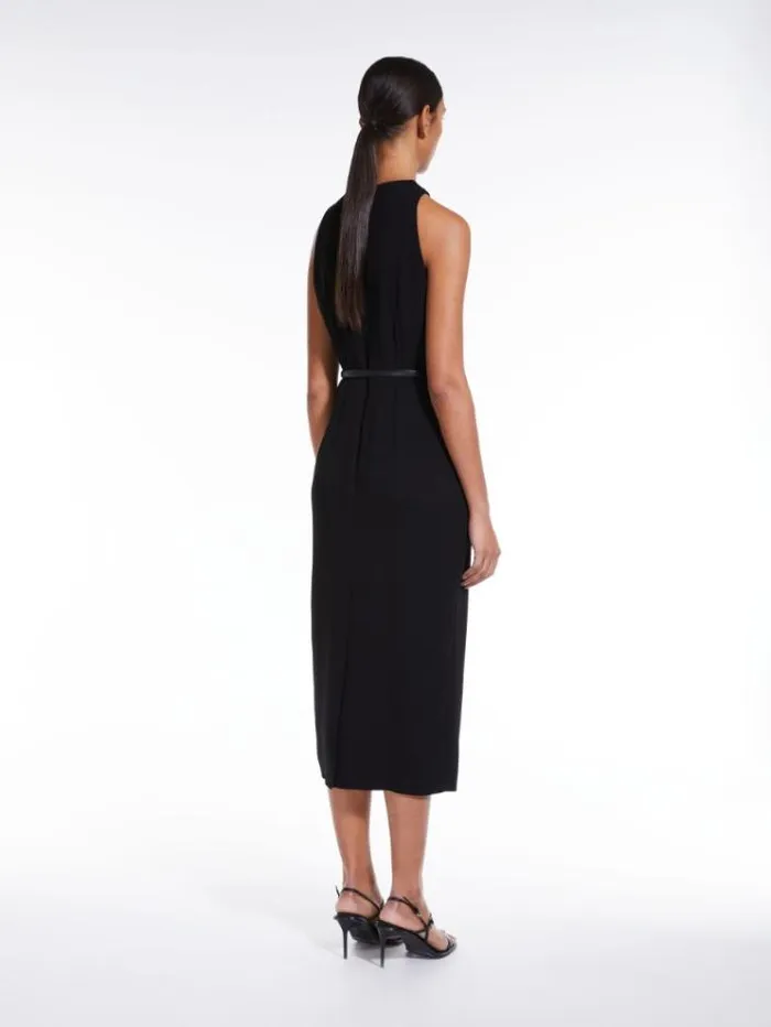 Woman Cady Dress With Pleats Black Maxmara Dresses Woman Cady Dress With Pleats Black Maxmara Dresses
