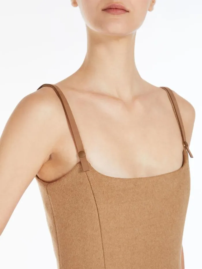 Woman Camel Colour Midi Dress Camel Maxmara Dresses Woman Camel Colour Midi Dress Camel Maxmara Dresses