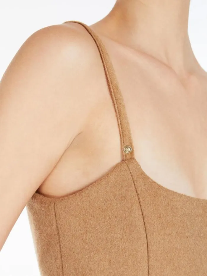 Woman Camel Colour Midi Dress Camel Maxmara Dresses Woman Camel Colour Midi Dress Camel Maxmara Dresses