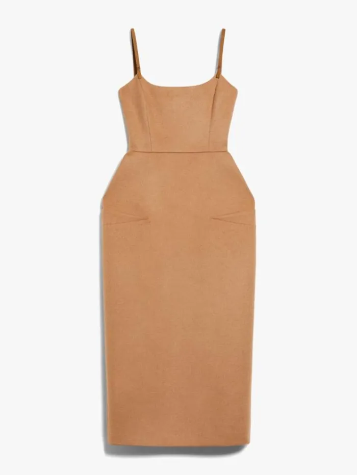 Woman Camel Colour Midi Dress Camel Maxmara Dresses Woman Camel Colour Midi Dress Camel Maxmara Dresses