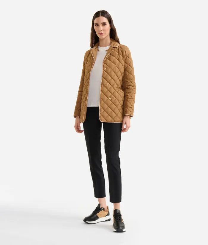 Woman Coats and Jackets Alviero Martini Padded Nylon Jacket With Belt Camel
