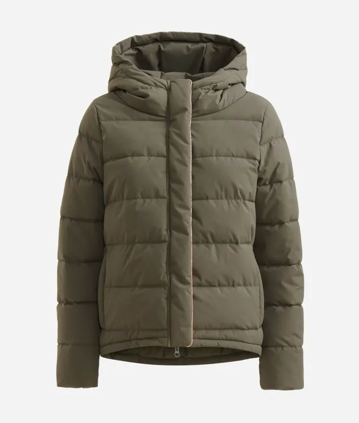 Woman Coats and Jackets Alviero Martini Short Padded Nylon Pea Coat Green