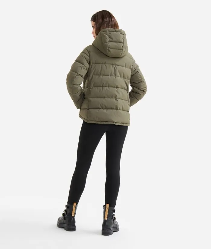 Woman Coats and Jackets Alviero Martini Short Padded Nylon Pea Coat Green