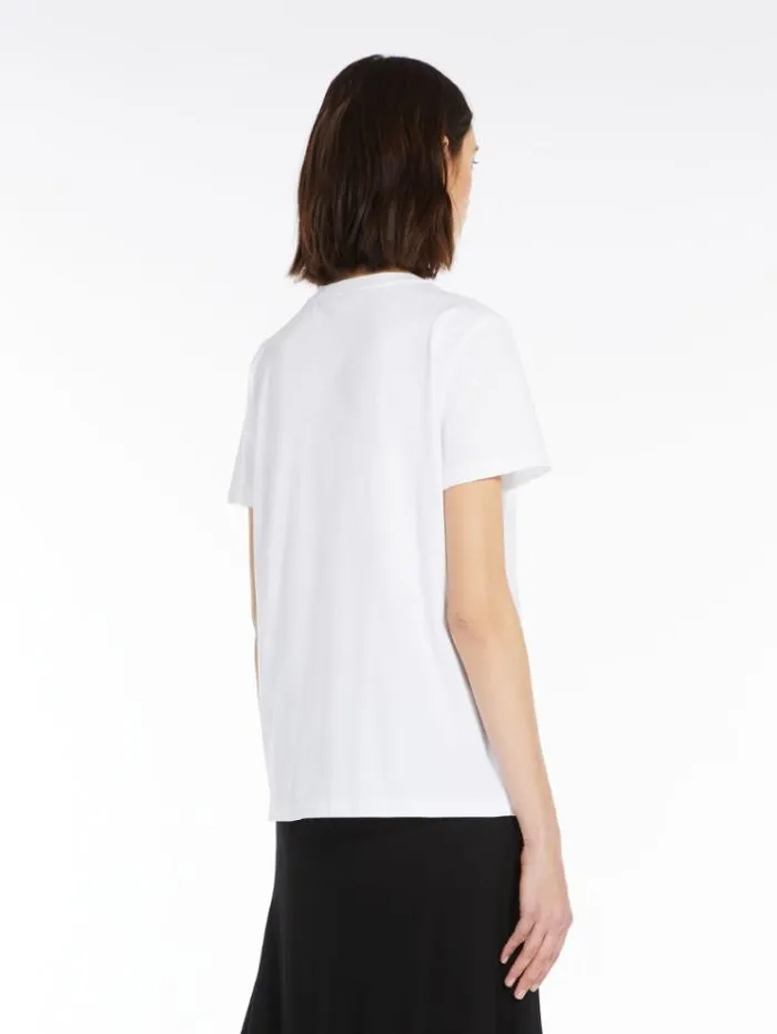 Woman Cotton Jersey Tshirt White Maxmara Tshirts