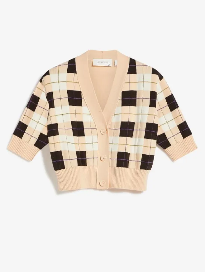 Woman Cropped Wool Mini Cardigan Powder Maxmara Knitwear And Sweatshirts Woman Cropped Wool Mini Cardigan Powder Maxmara Knitwear And Sweatshirts