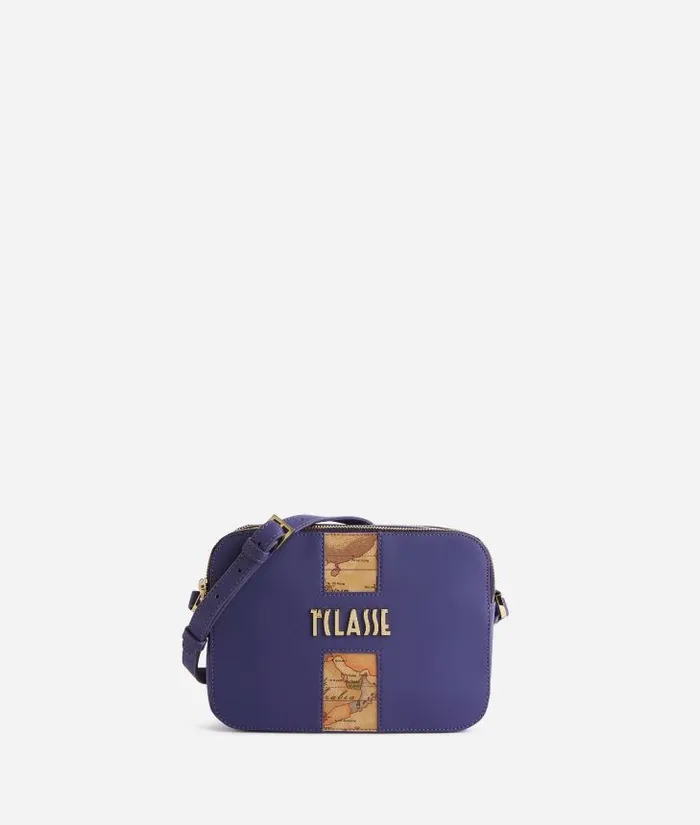 Woman Crossbody Bags Alviero Martini Journey Geo Small TwoZip Reporter Crossbody Bag Indigo