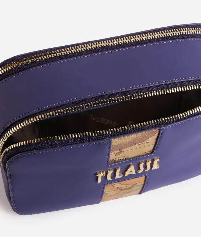 Woman Crossbody Bags Alviero Martini Journey Geo Small TwoZip Reporter Crossbody Bag Indigo