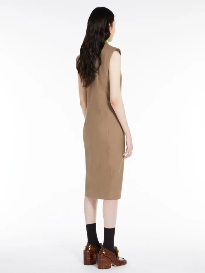 Woman Doublebreasted Sleeveless Dress Beige Maxmara Dresses Woman Doublebreasted Sleeveless Dress Beige Maxmara Dresses