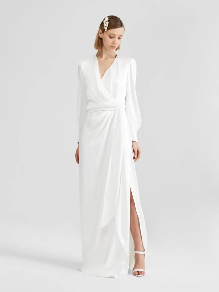 Woman Envers Satin Dress White Maxmara Bridal Clothing