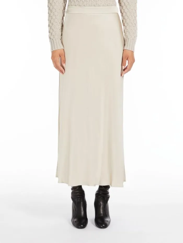 Woman Envers Satin Skirt Beige Maxmara Skirts