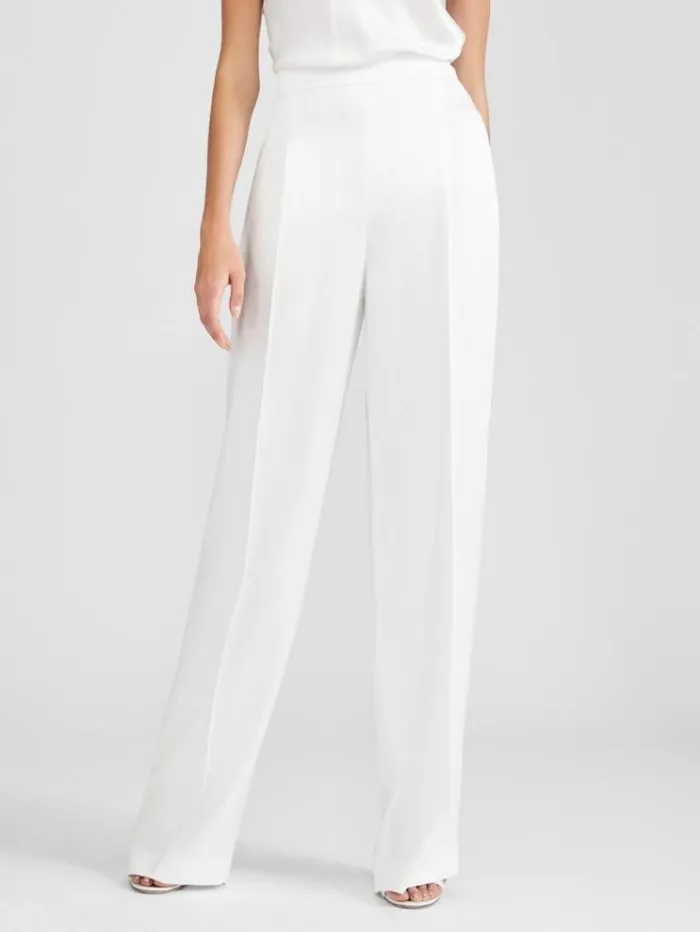 Woman Envers Satin Trousers White Maxmara Bridal Clothing
