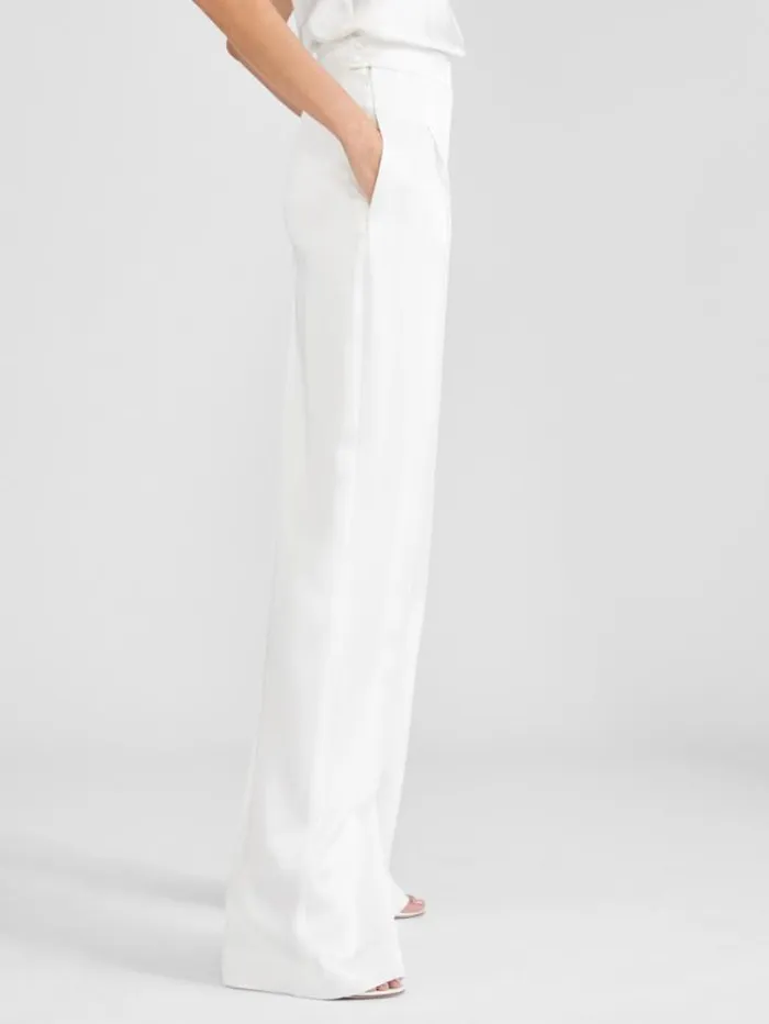 Woman Envers Satin Trousers White Maxmara Bridal Clothing