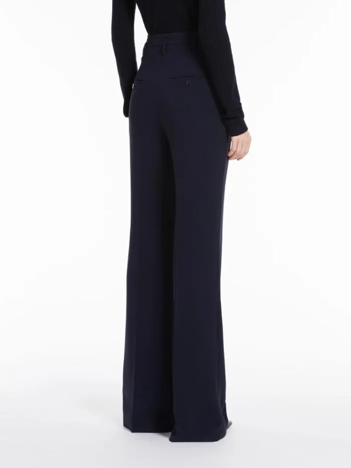 Woman Flared Technical Cady Trousers Navy Maxmara Suit