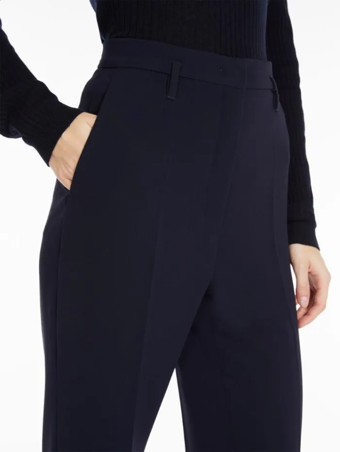 Woman Flared Technical Cady Trousers Navy Maxmara Suit