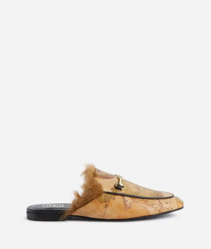 Woman Flat Shoes Alviero Martini Faux Napa Leather Flat Mules With 1c Logo Horsebit Geo Classic Woman Flat Shoes Alviero Martini Faux Napa Leather Flat Mules With 1c Logo Horsebit Geo Classic