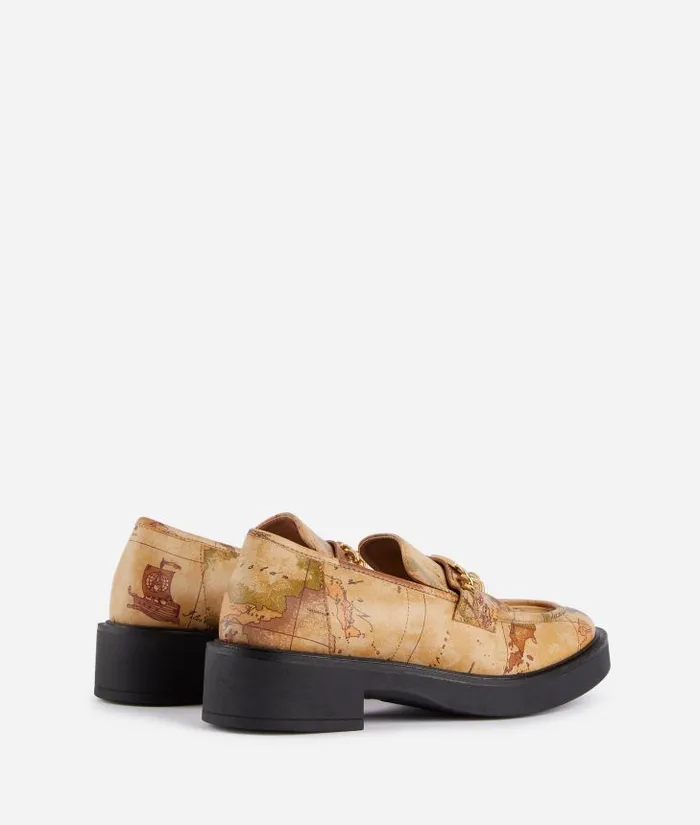Woman Flat Shoes Alviero Martini Faux Napa Leather Loafers With Horsebit Geo Classic