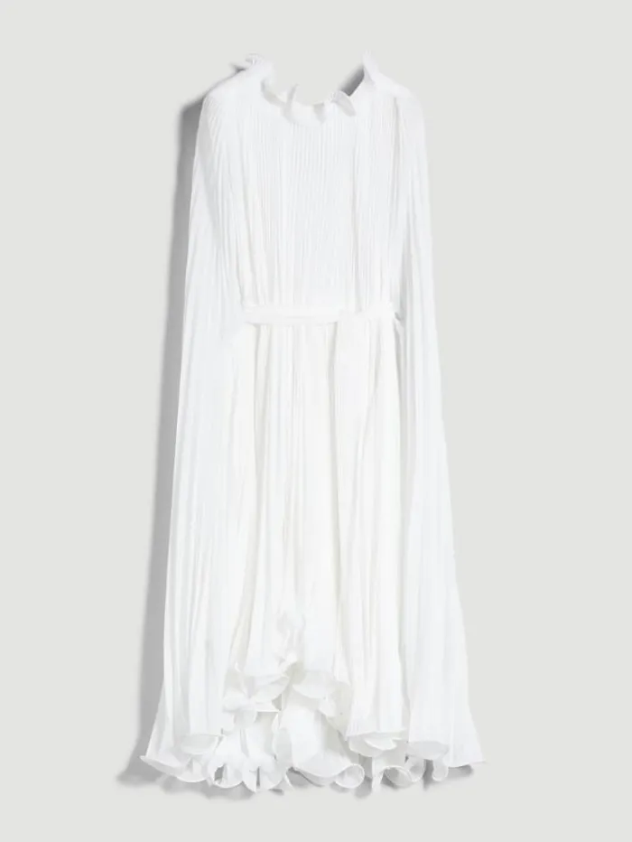 Woman Georgette Dress Optical White Maxmara Bridal Clothing Woman Georgette Dress Optical White Maxmara Bridal Clothing